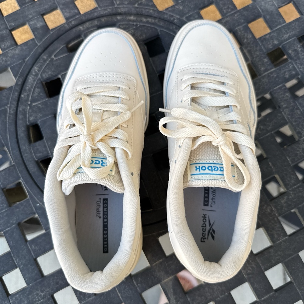 Reebok Kids White and Blue Sneakers